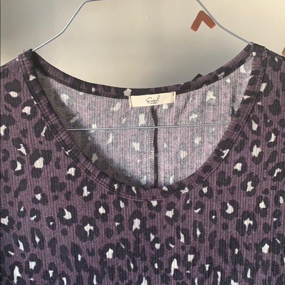 Grey Leopard Relaxed Tshirt Dress - Picture 2 of 3